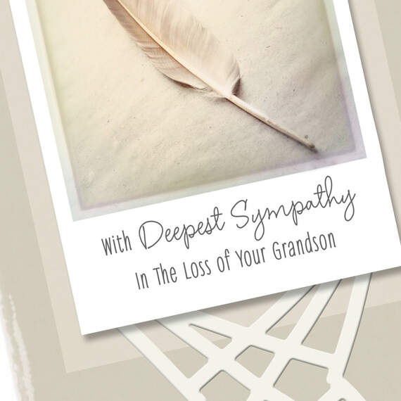 Single Feather Sympathy Card for Loss of Grandson, , large image number 4