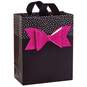 Pink Glitter Bow on Black Medium Gift Bag, 9.5", , large image number 1