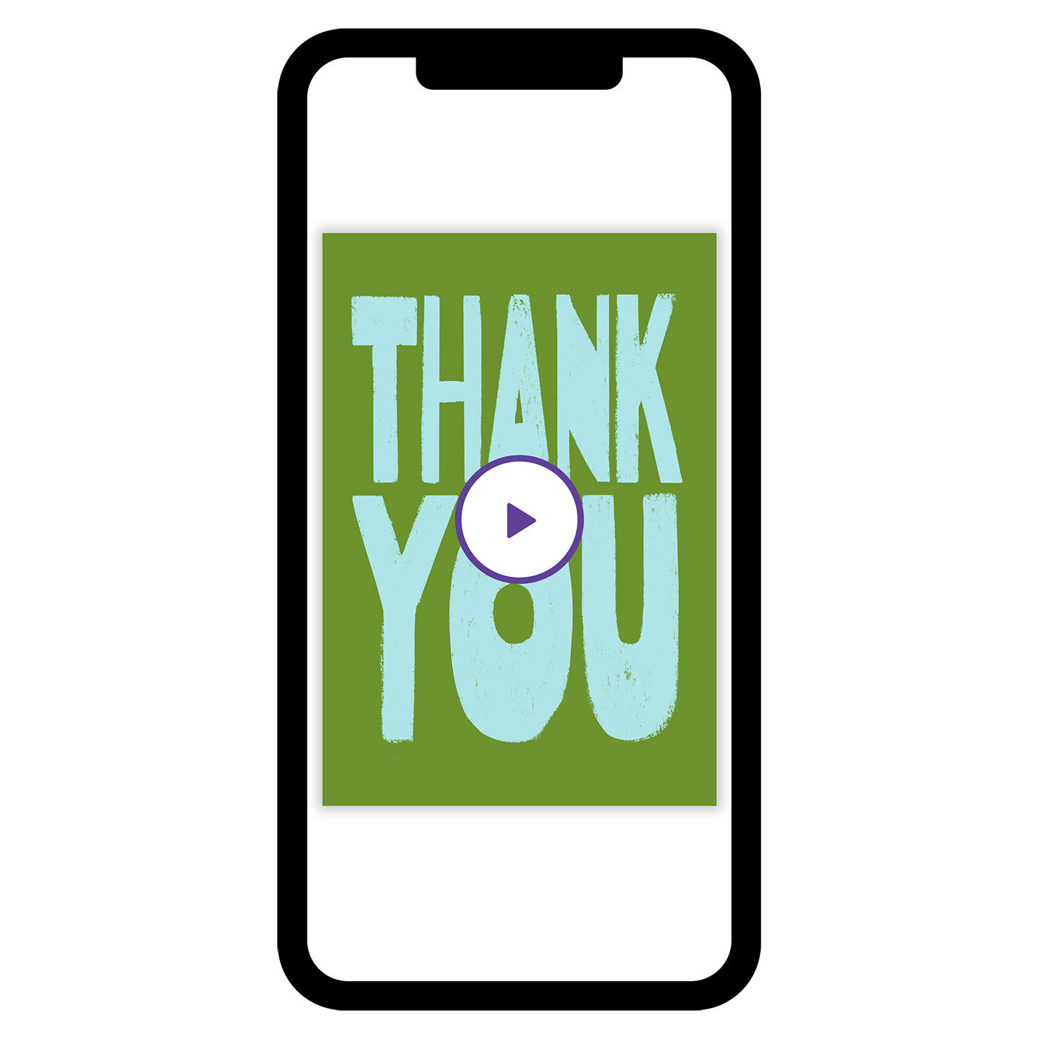 Blue Lettering on Green Thank-You eCard