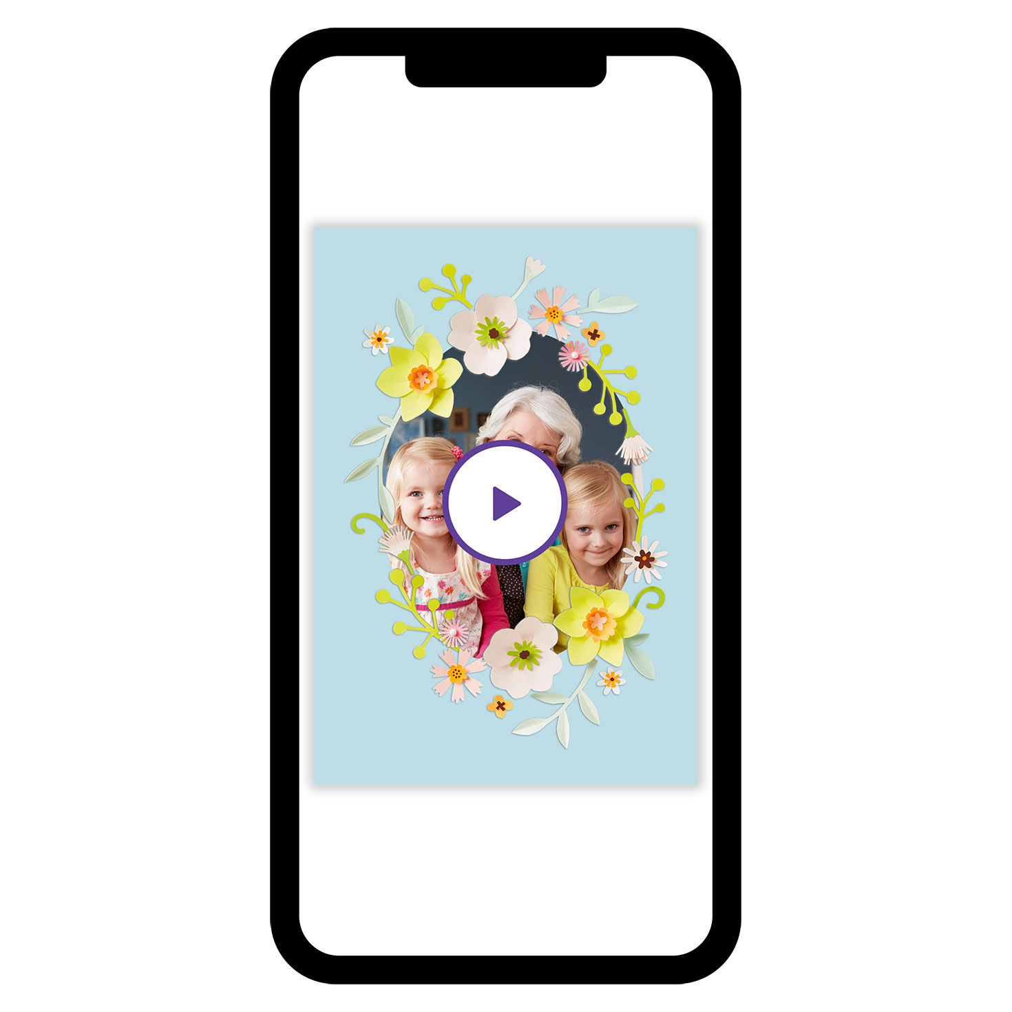 Floral Oval Frame Easter eCard