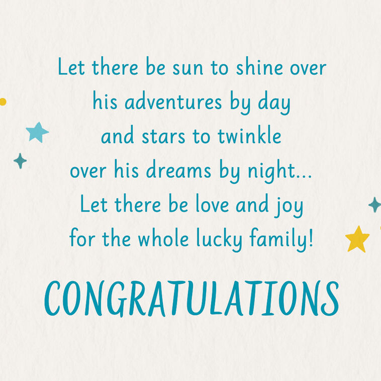 Smiling Sun Collage New Baby Boy Card  image number 2