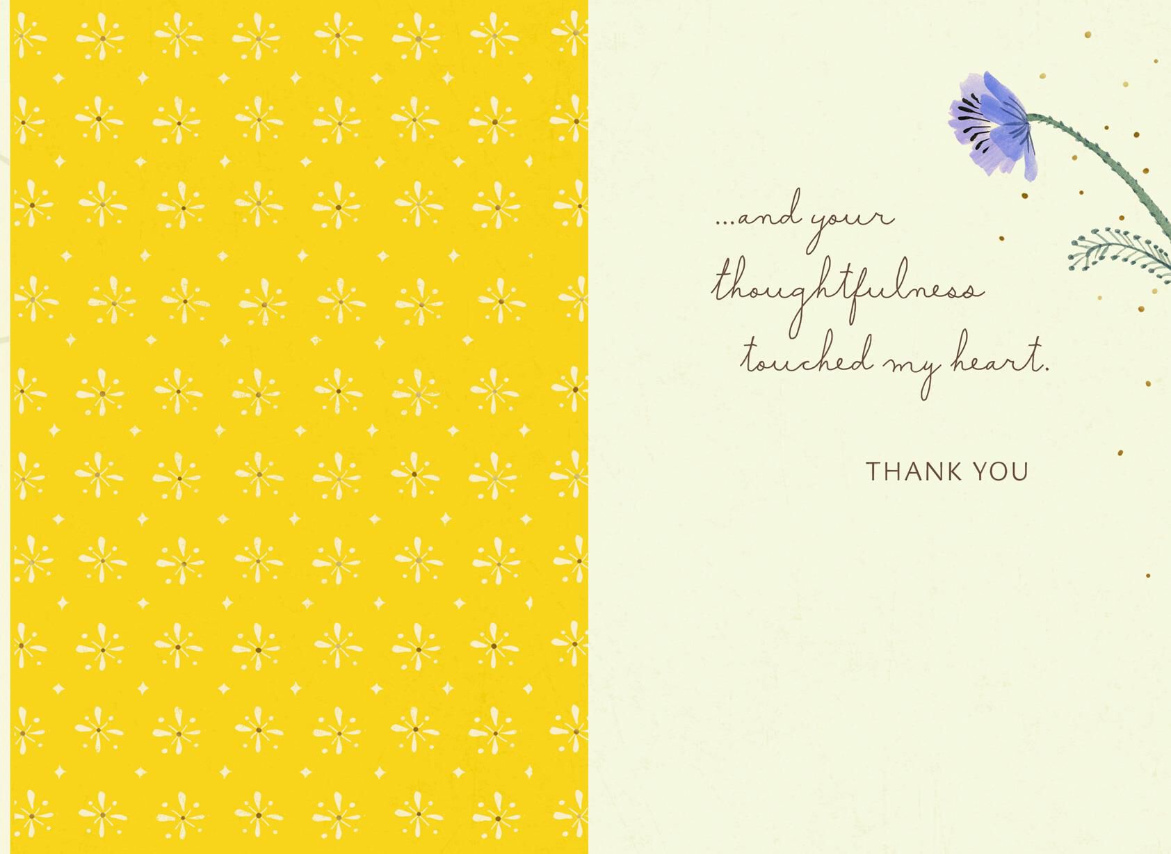 Blue Wildflowers and Butterfly Thank You Card