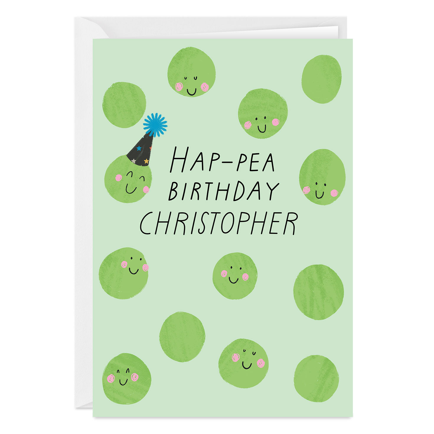 Hap-pea Day Funny Custom Birthday Card