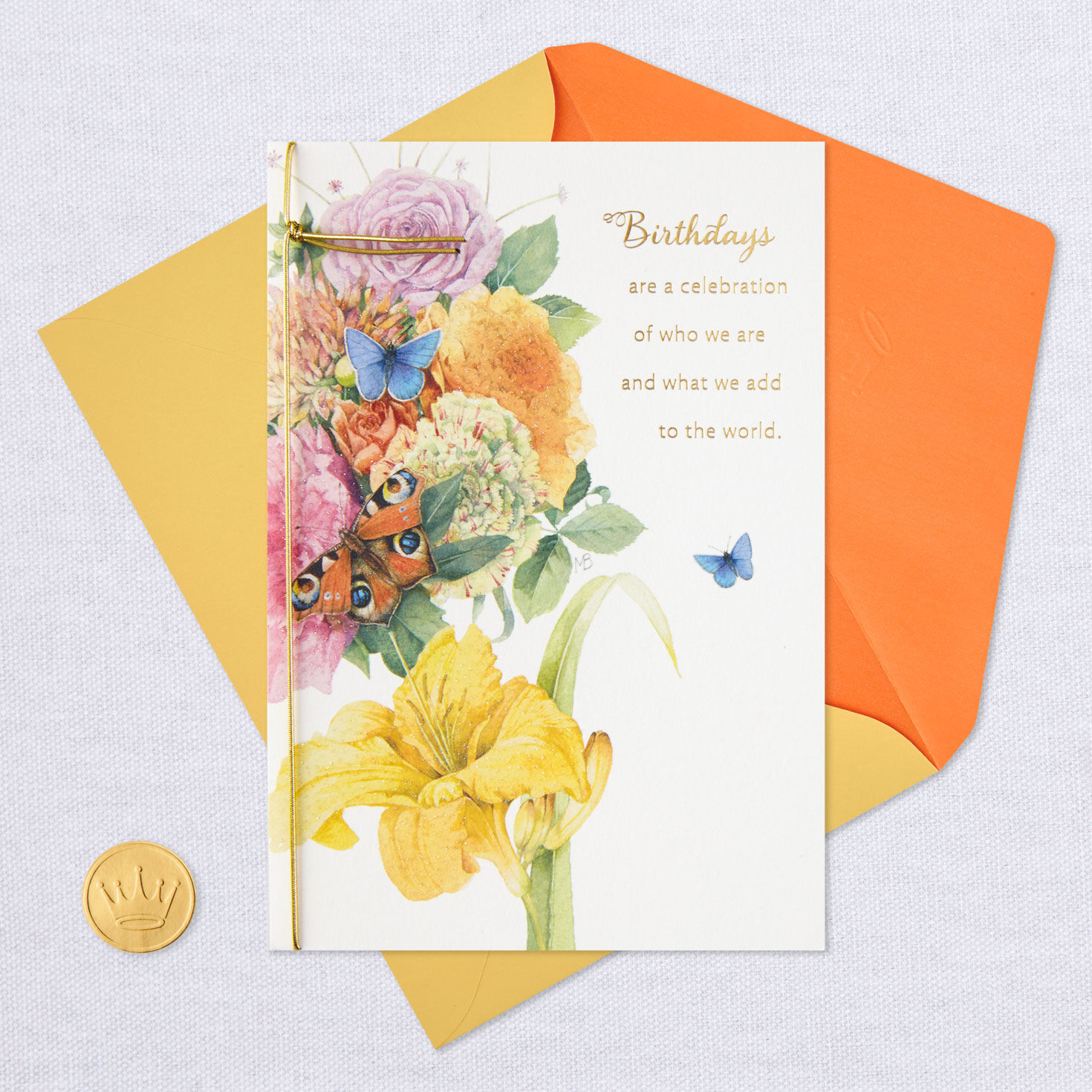 Marjolein Bastin Bouquet With Butterflies Birthday Card, , large image number 5