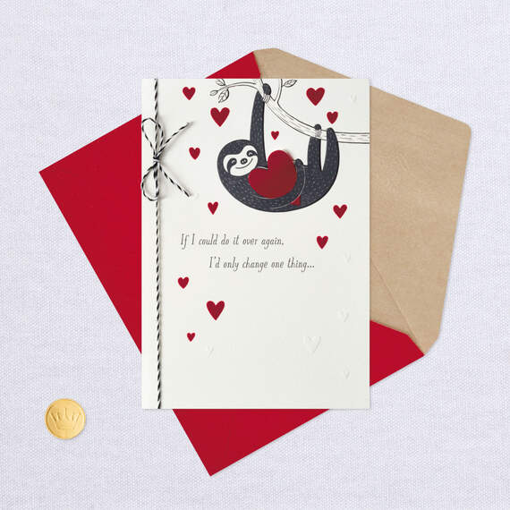 Cute Sloth Love You Longer Valentine's Day Card, , large image number 5