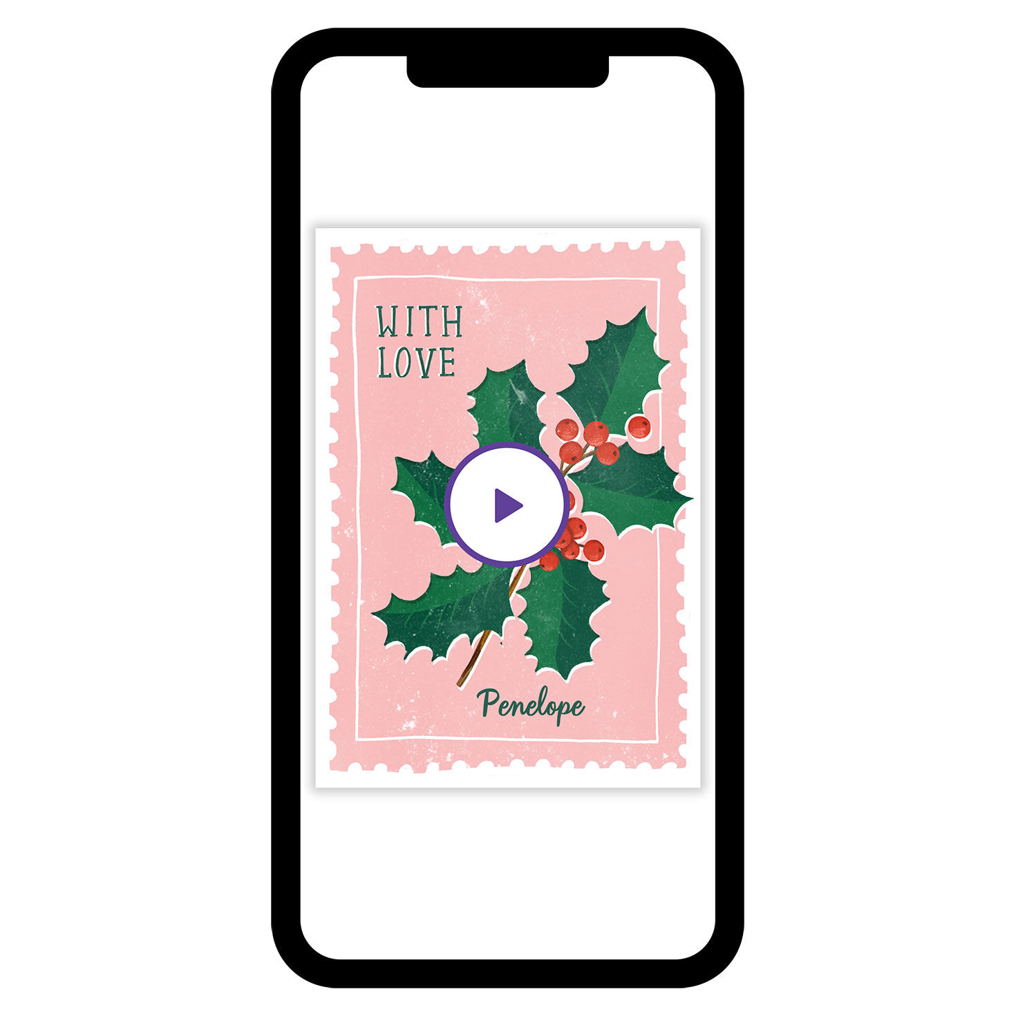 Sending Joy and Love Stamp Custom Christmas eCard