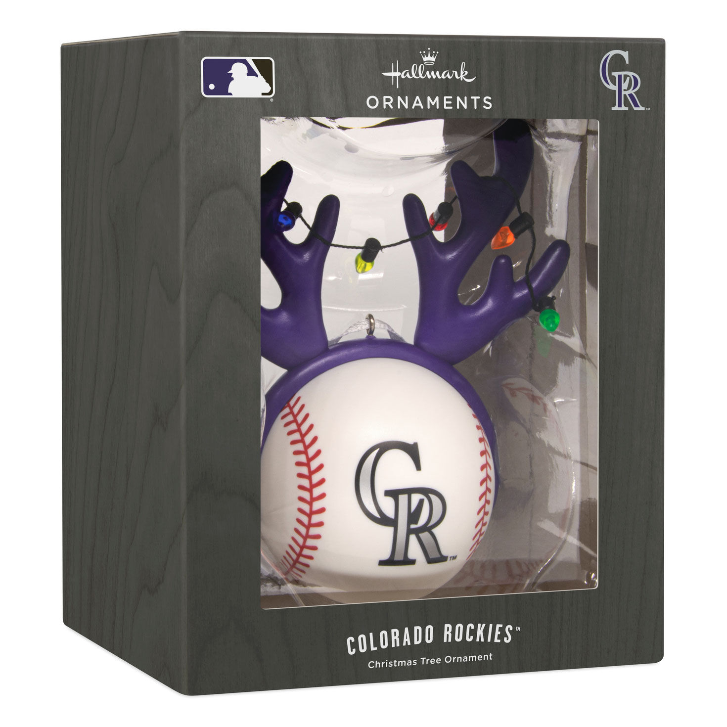 Rockies Reindeer Baseball Christmas Ornament package front image number 7