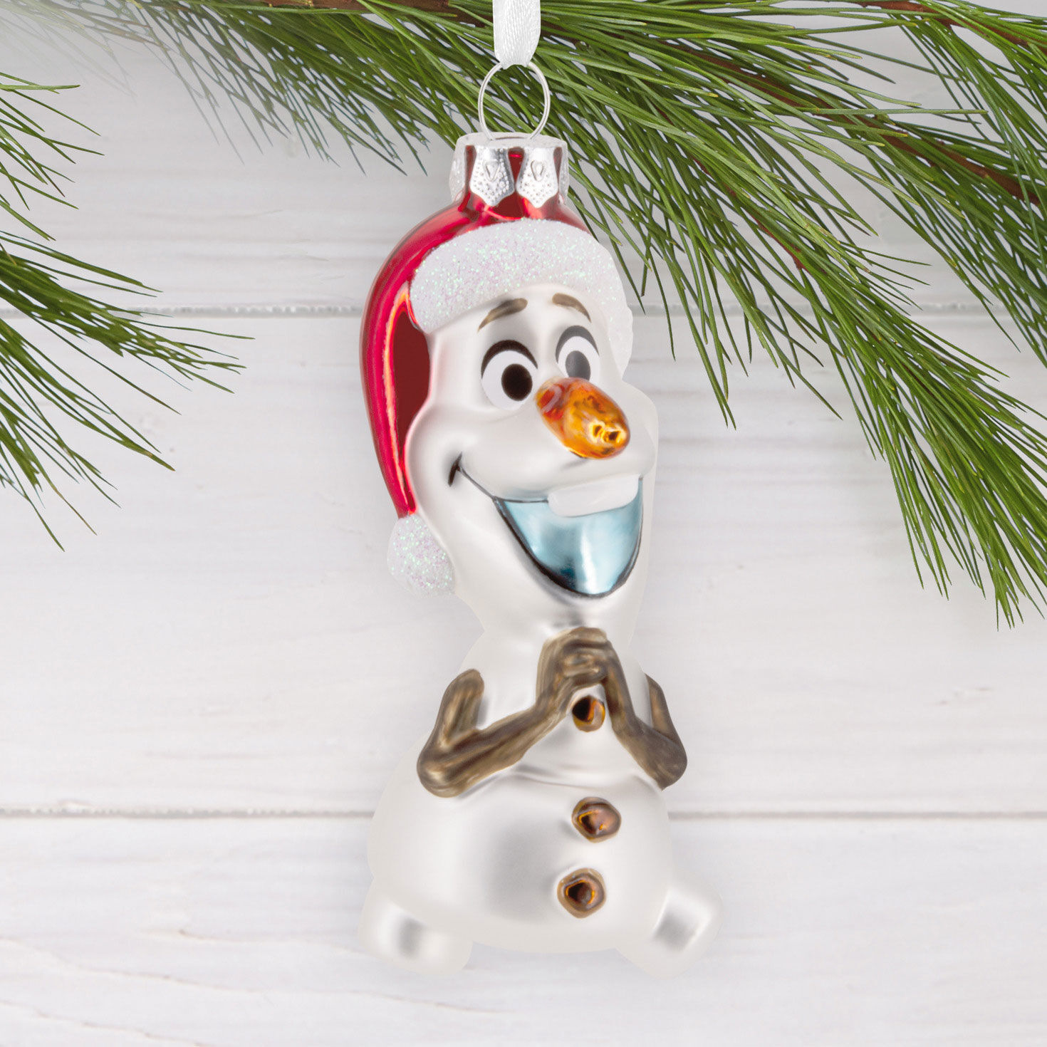 Olaf in Santa Hat Christmas Ornament hanging on tree image number 2