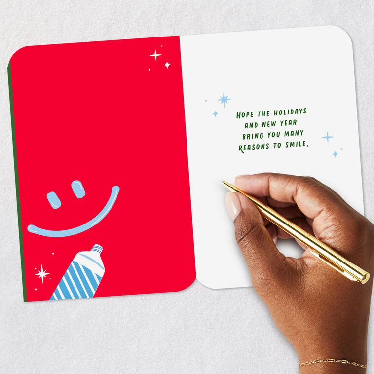 Toothpaste Tree with Red Brush Christmas Card for Dental Assistant Signing card image number 6