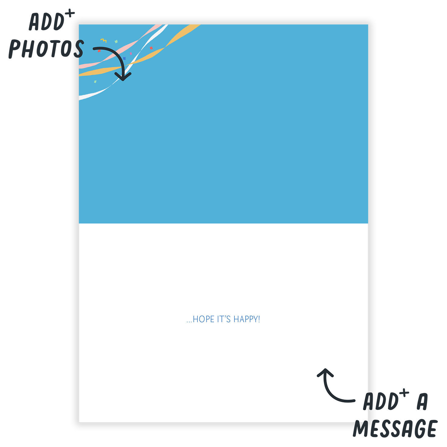 Blue Truck With Cake Personalized Birthday Card Open Card indicating personalization image number 3