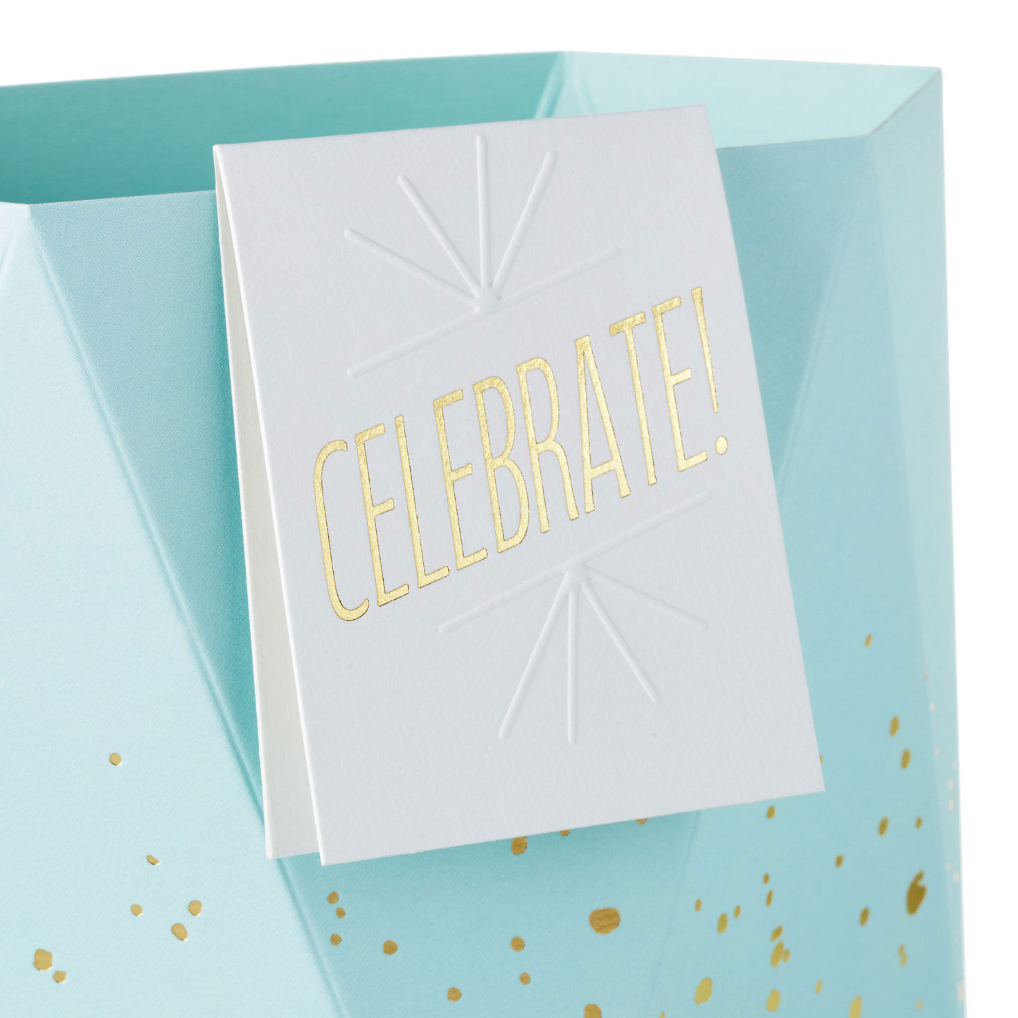 Build-a-Bouquet Celebrate Turquoise Blue Pop-Up Paper Vase With Mini Card, Celebrate Turquoise Blue, large image number 3