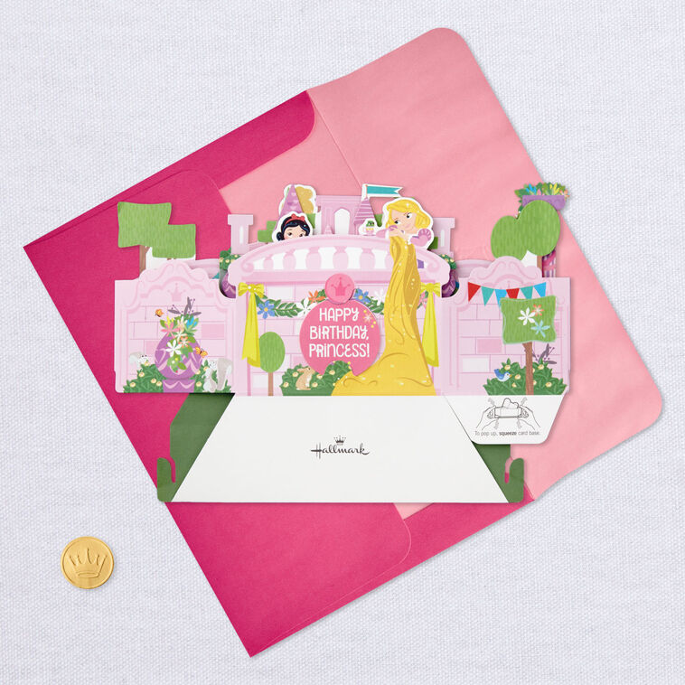 Disney Princesses 3D Pop-Up Birthday Card for Kids Card with envelope and Seal image number 5