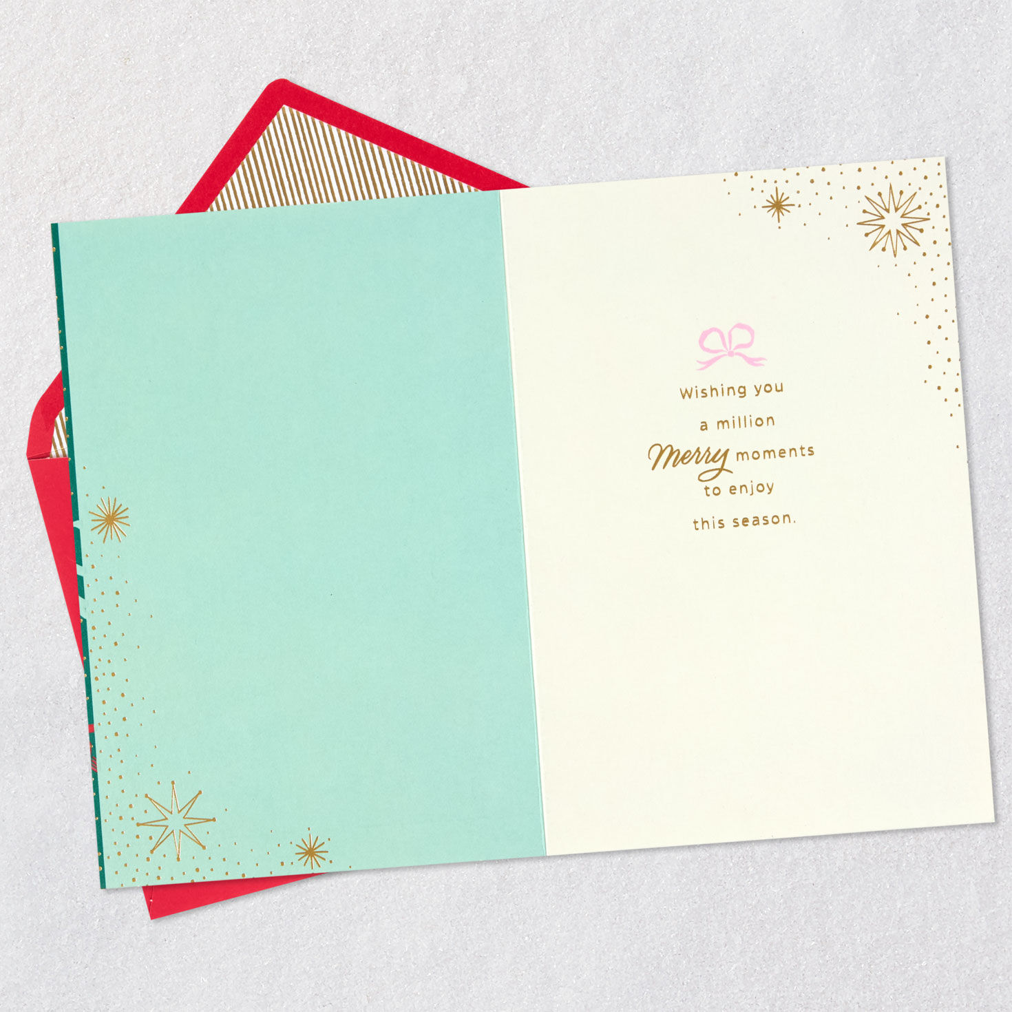 Ribbons and Bows Christmas Card Open card with envelope image number 3