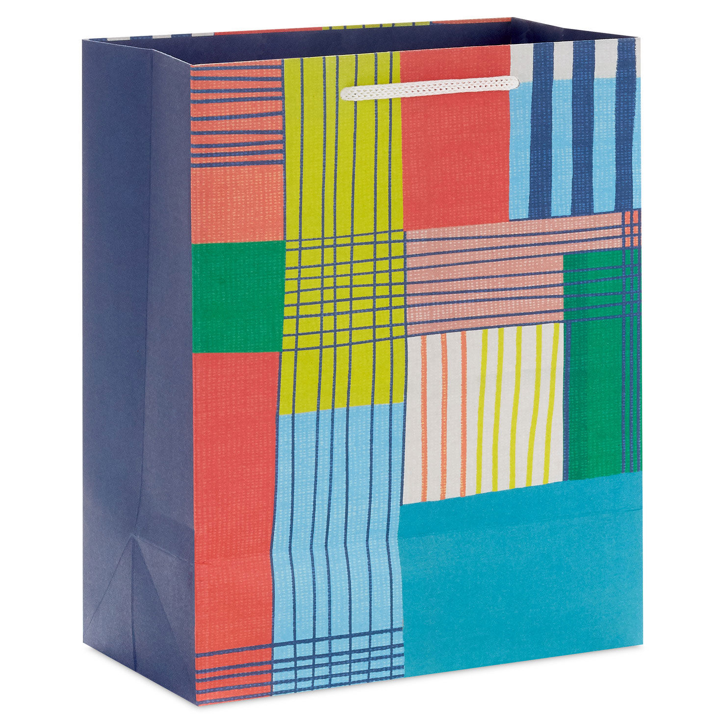 Colorful Plaid Medium Gift Bag back image number 6