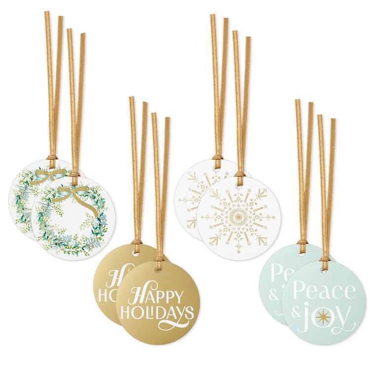Peace and Joy 8-Pack Assorted Holiday Gift Tags