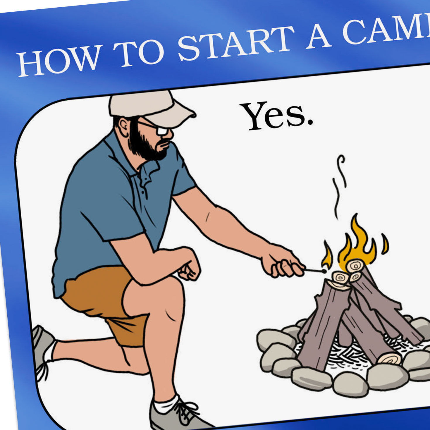 How to Start a Campfire Fart Funny Father's Day Card Card Front Detail image number 4