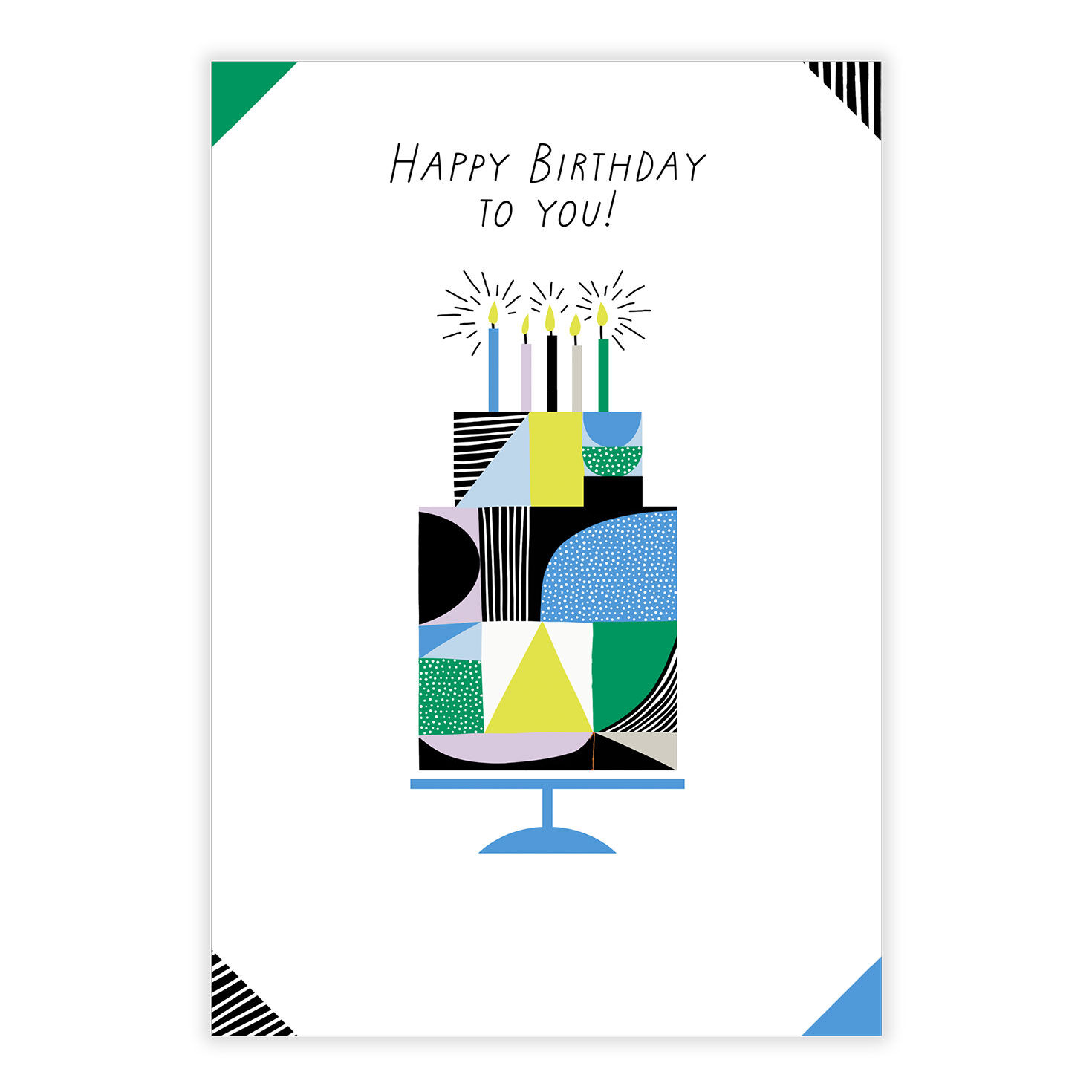 Geometric Shapes Cake Personalized Birthday Card front image number 2