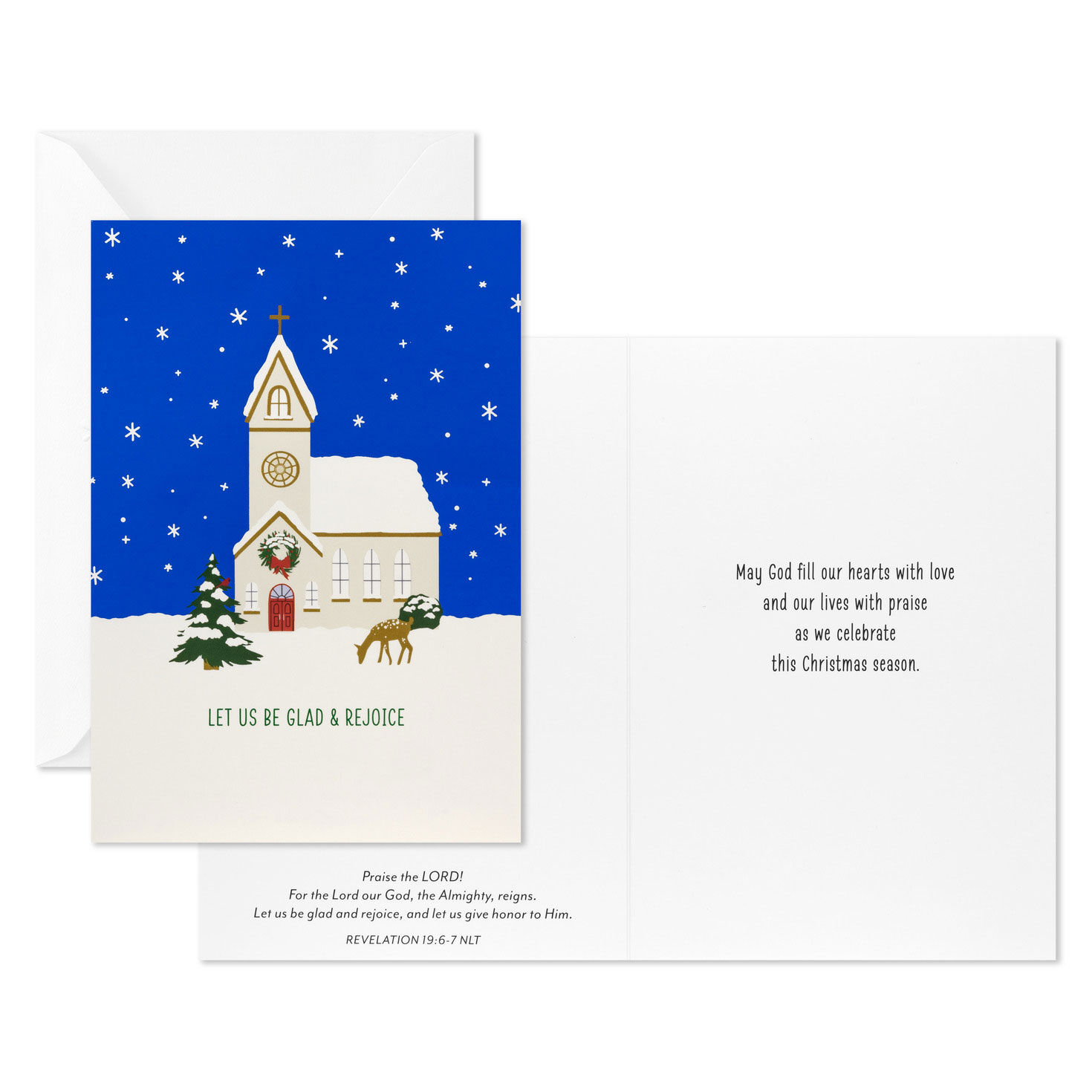 Snowy Church DaySpring Religious Christmas Cards Card Front with Sentiment image number 3