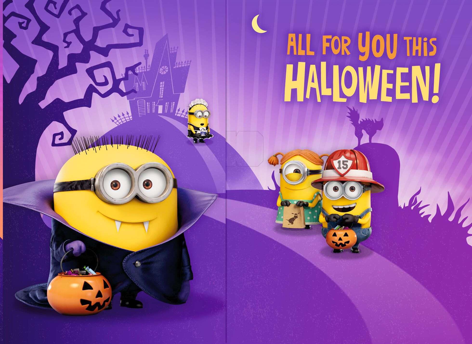  Despicable  Me  Happy Minions  Musical Halloween  Card 