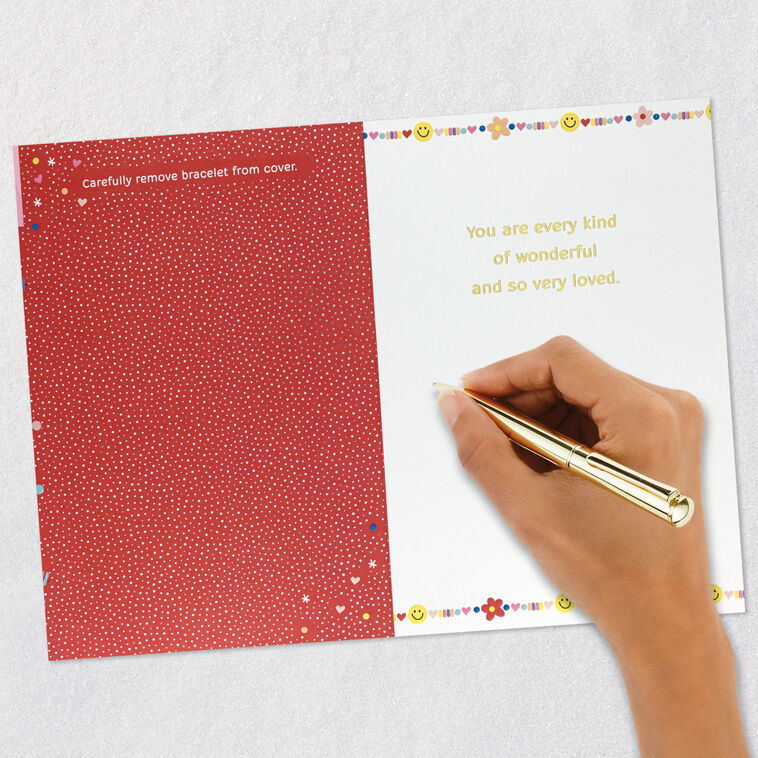 You're Every Kind of Wonderful Love Card for Kids With Friendship Bracelet, , large image number 7