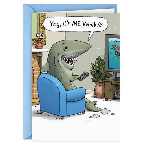 Shark Week Funny Birthday Card, 