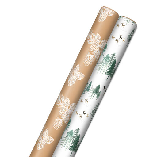 Elegant Evergreens 2-Pack Holiday Wrapping Paper, 150 sq. ft., 