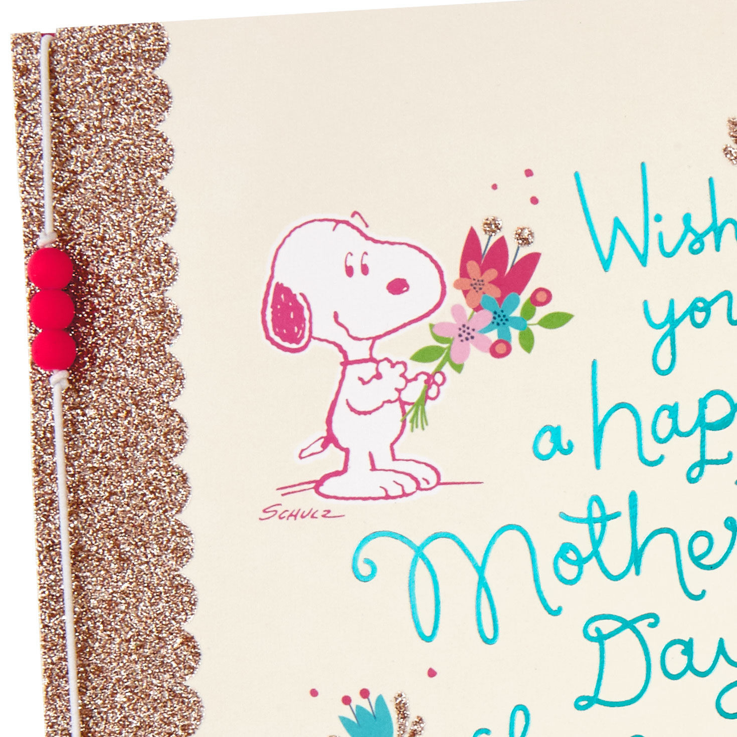 Snoopy With Flowers Mother's Day Card Card Front Detail image number 4