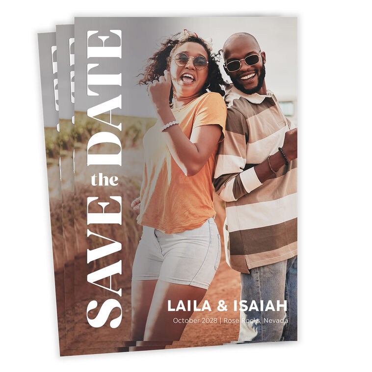Bold Type Full-Bleed Photo Flat Wedding Save the Date