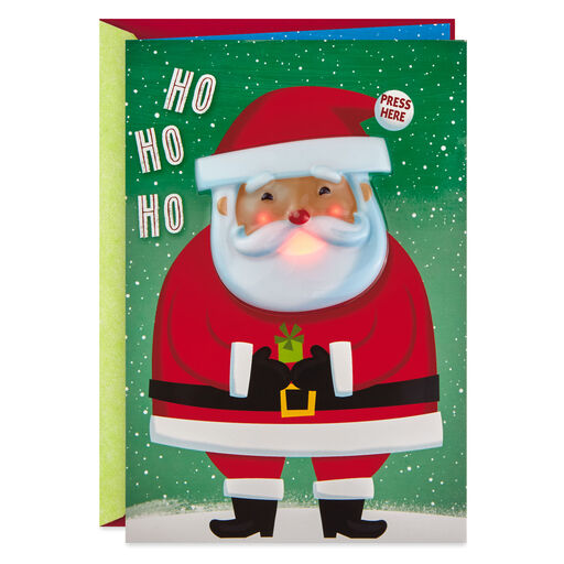 Jolly Santa Musical Christmas Card With Light, 