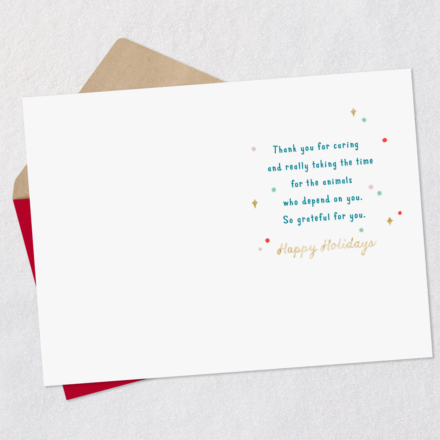 Stacked Gifts Pets Christmas Card for Animal Lover Open card with envelope image number 3