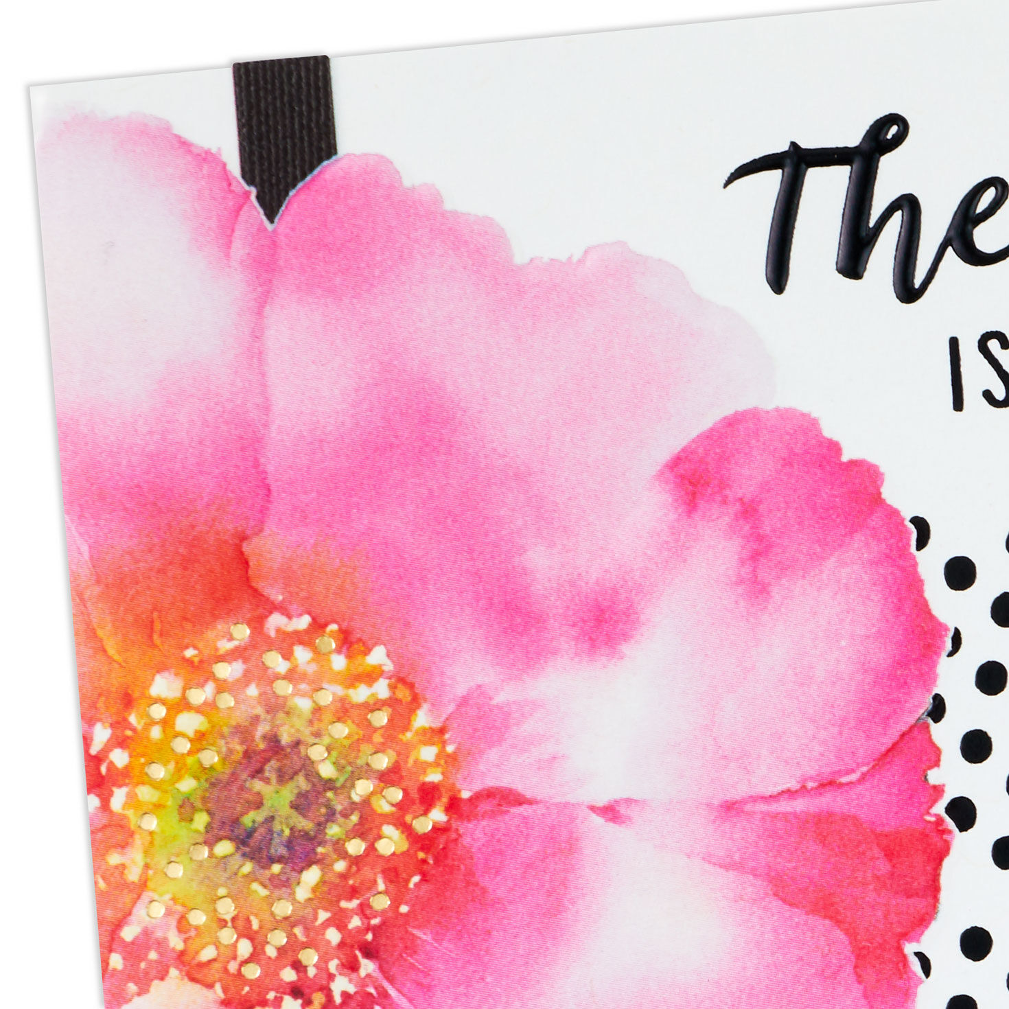 Pink Rose on Black Dots College Graduation Card Card Front Detail image number 5