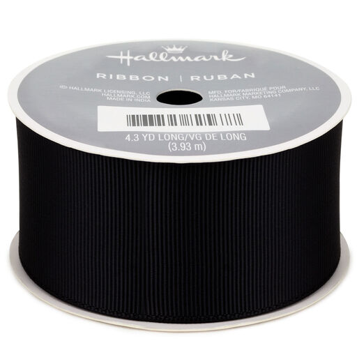 1.5" Black Grosgrain Ribbon, 12.9', 