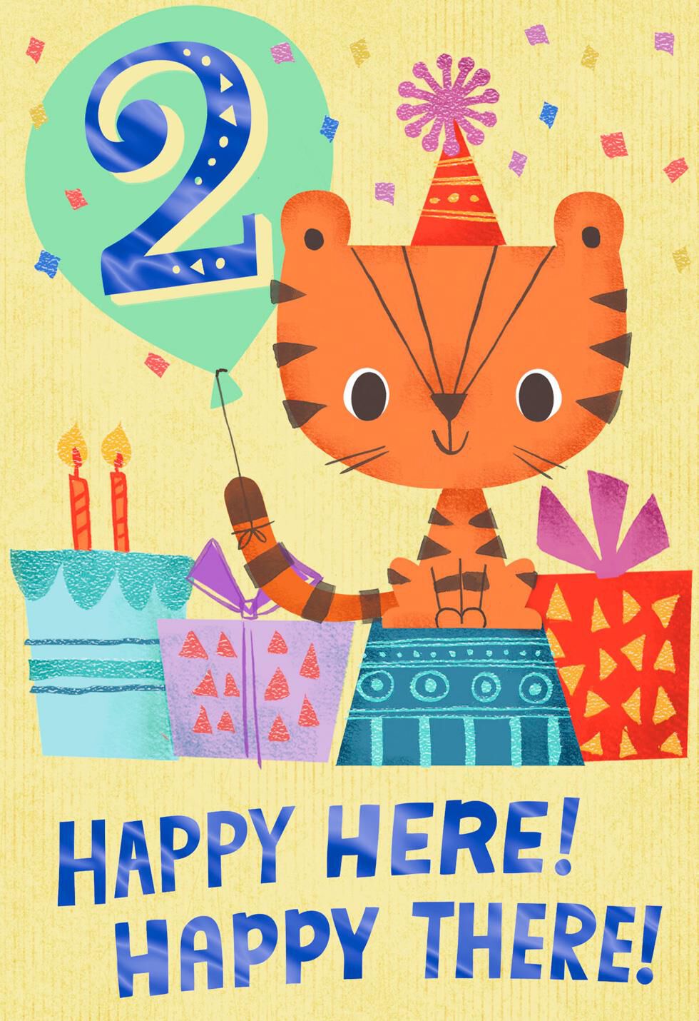 You're 2! Party Kitty Birthday Card