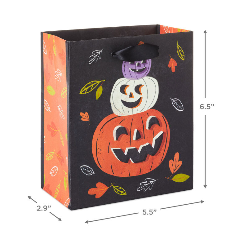 6.5" Pumpkin Trio Small Halloween Gift Bag, , large image number 3