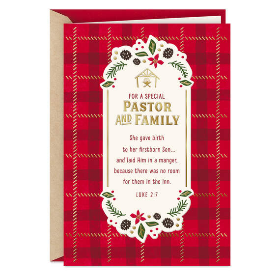 Gift of God's Love Religious Christmas Card for Pastor and Family, , large image number 1