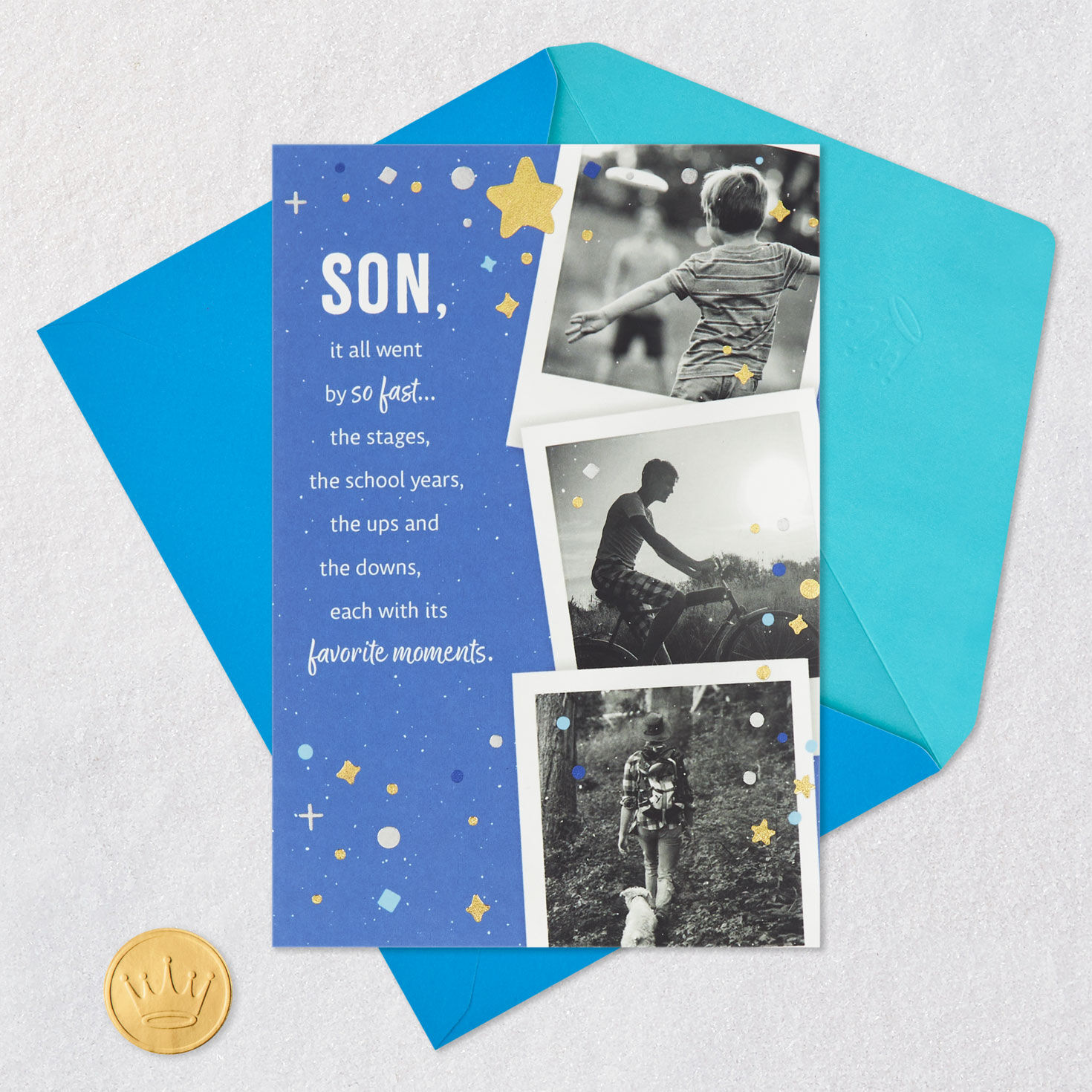 Photographs Birthday Card for Son Card Front with Envelope and Gold Seal image number 5