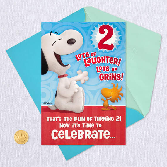 Peanuts® Snoopy and Woodstock Pop Up 2nd Birthday Card, , large image number 5