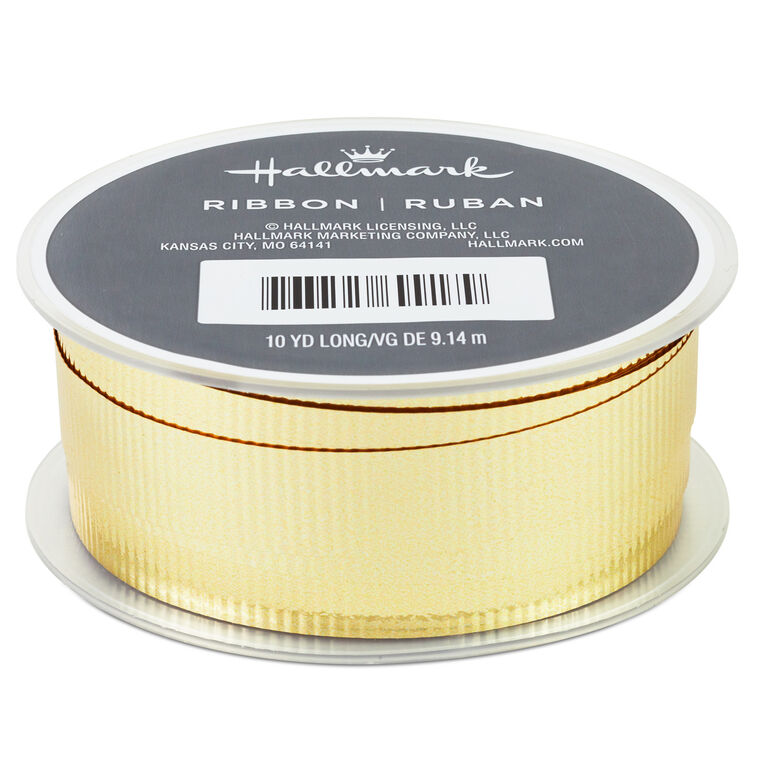 Gold 0.5" Crimped Ribbon, 30'