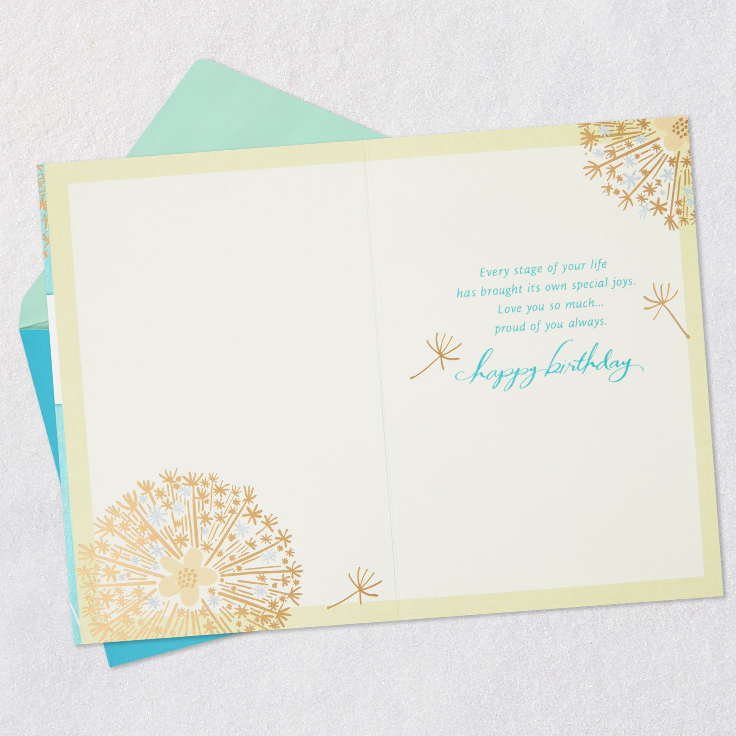 Dandelion Birthday Card Open card with envelope image number 3