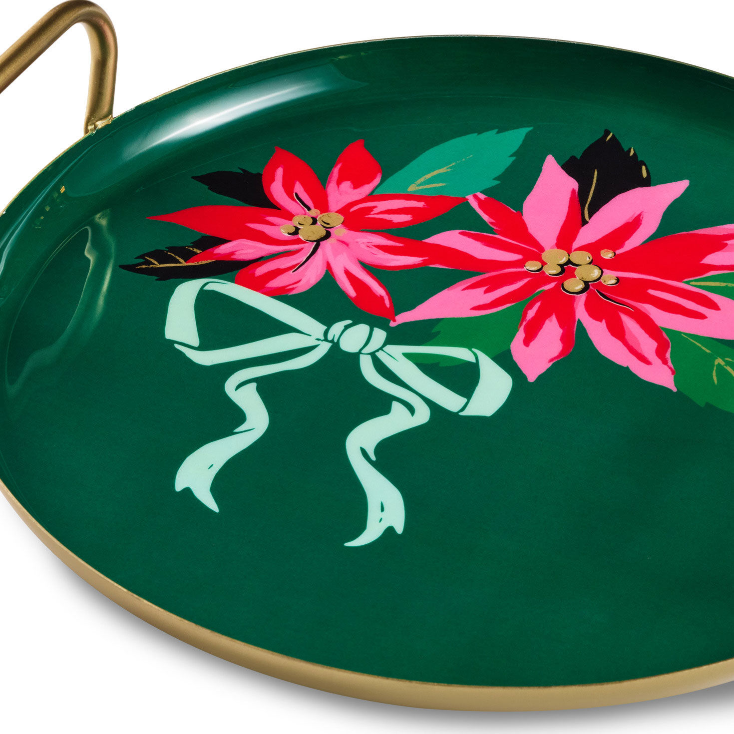 Lacey Chabert Collection Poinsettias on Green Serving Tray, 13" for only USD 45.99 | Hallmark
