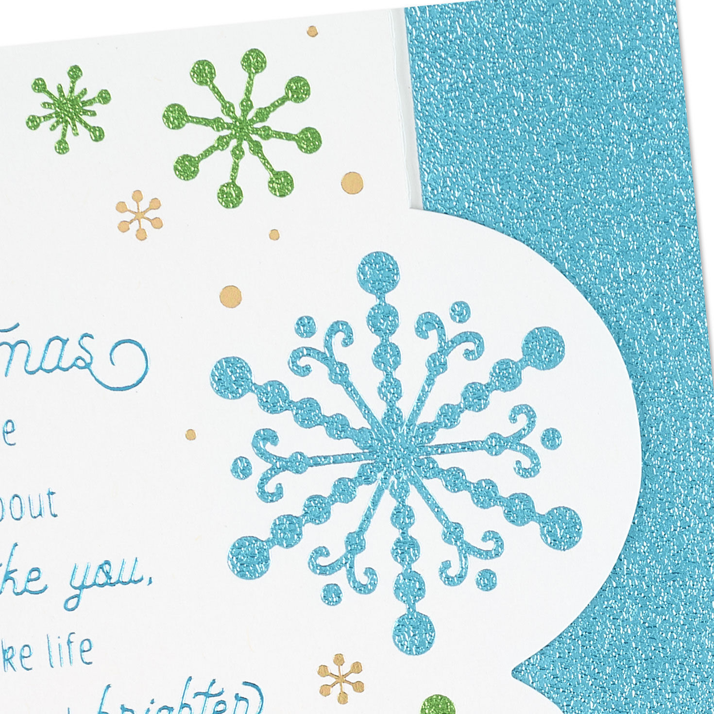 Blue Snowflakes Christmas Card Card Front Detail image number 4