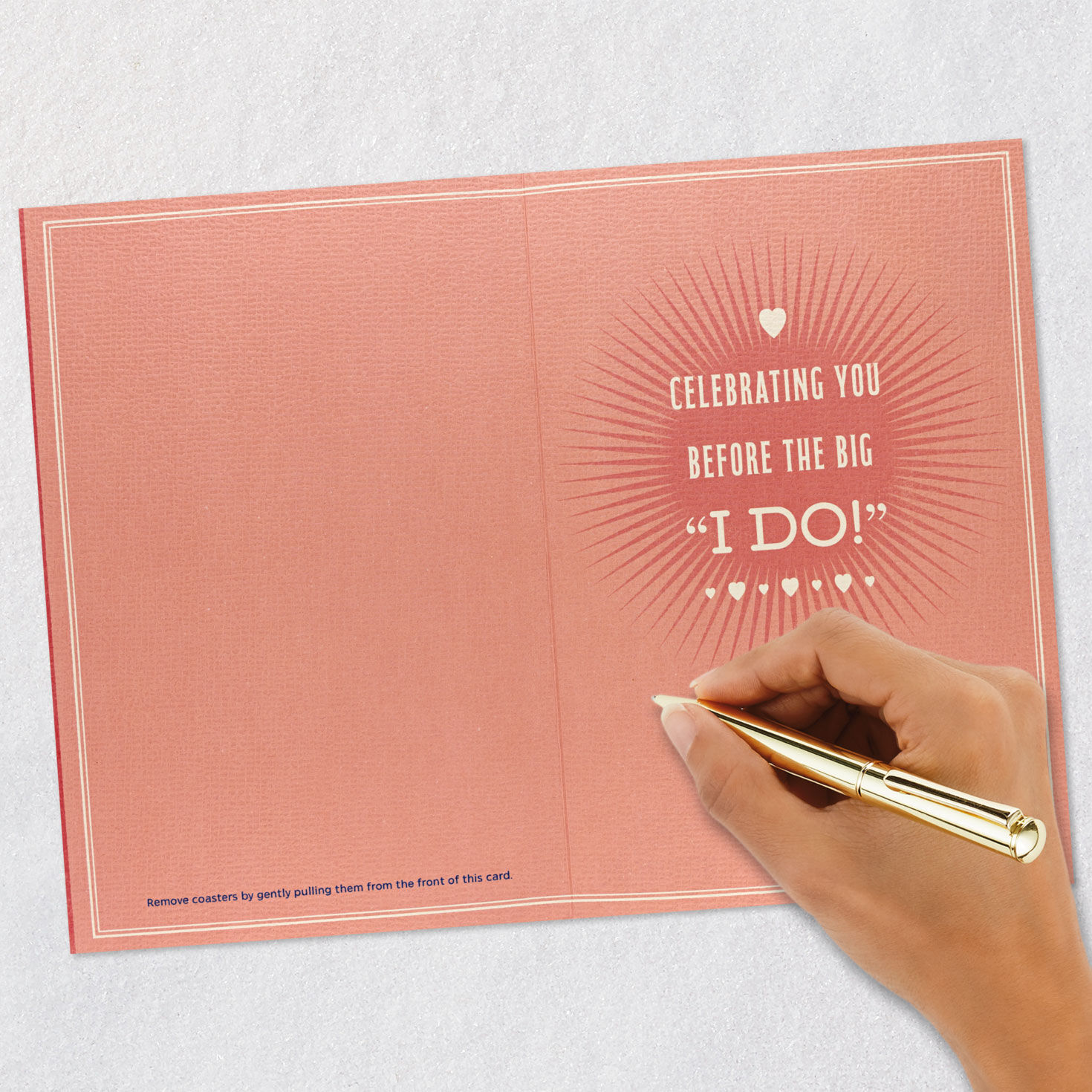 Sip, Sip, Hooray Bridal Shower Card With Coasters Signing card image number 7