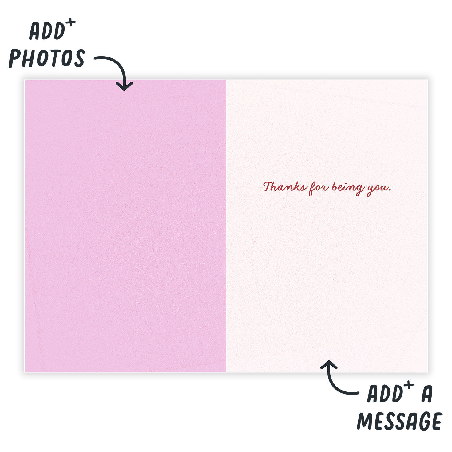 Bright Spot Orange Sun Personalized Mother's Day Card Open Card indicating personalization image number 3