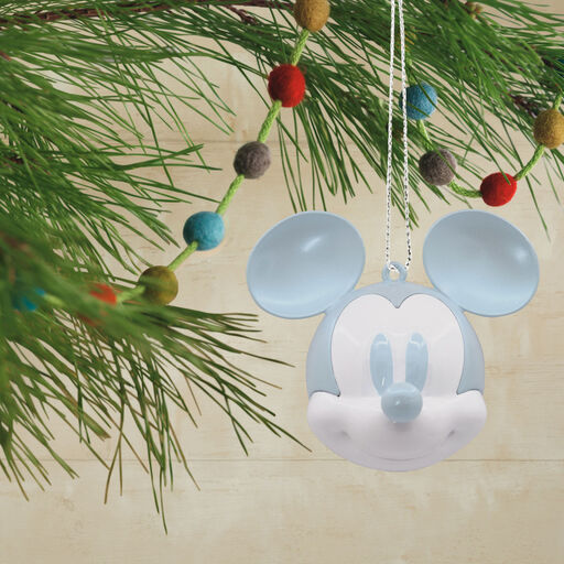 Disney 100 Years of Wonder Mickey Mouse Iridescent Blue Hallmark Ornament, 