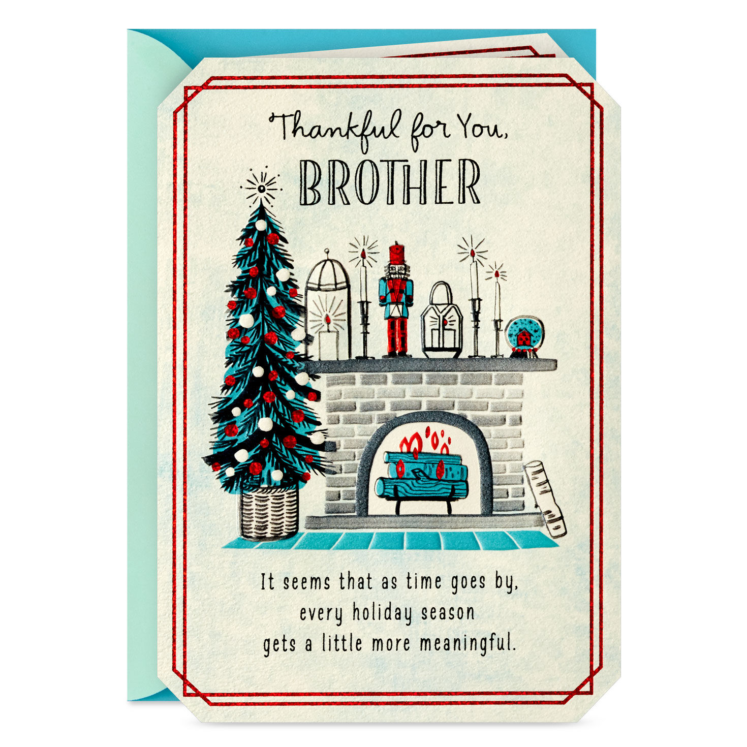 Thankful for You Christmas Card for Brother Greeting Cards