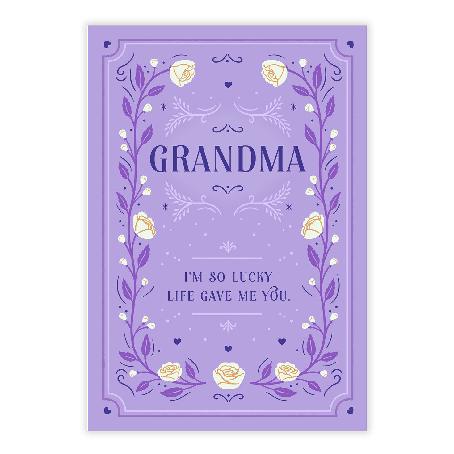 Flower Vine on Purple Personalized Mother's Day Card front image number 2