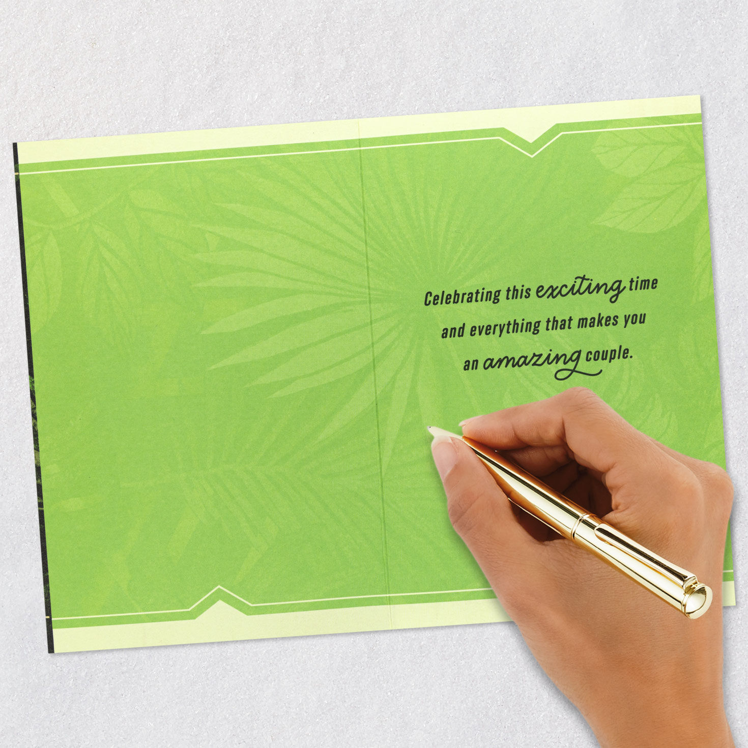 Palm Leaves and Neon Lettering Bridal Shower Card  image number 6