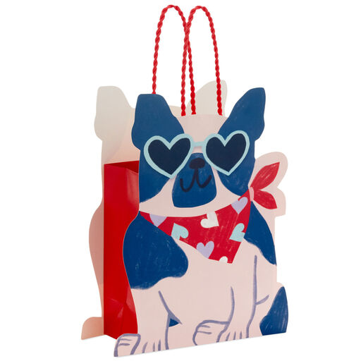 6.5" Dog in Heart Sunglasses Small Die-Cut Gift Bag, 