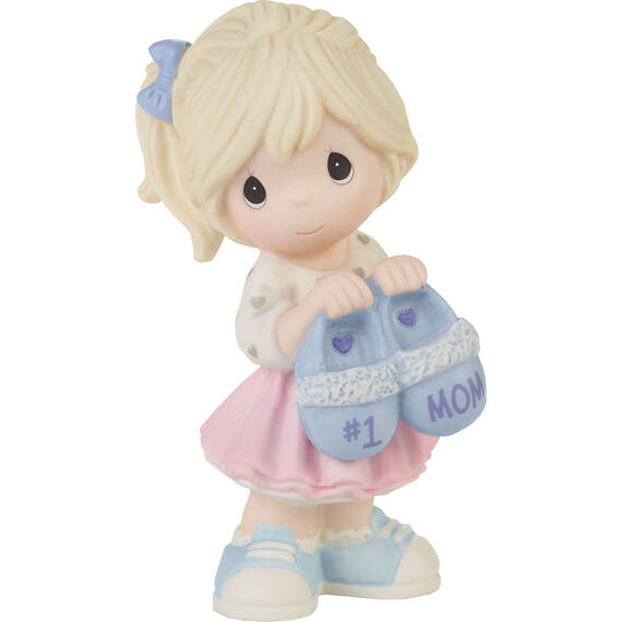 Precious Moments Girl With #1 Mom Slippers Figurine, 4.8"