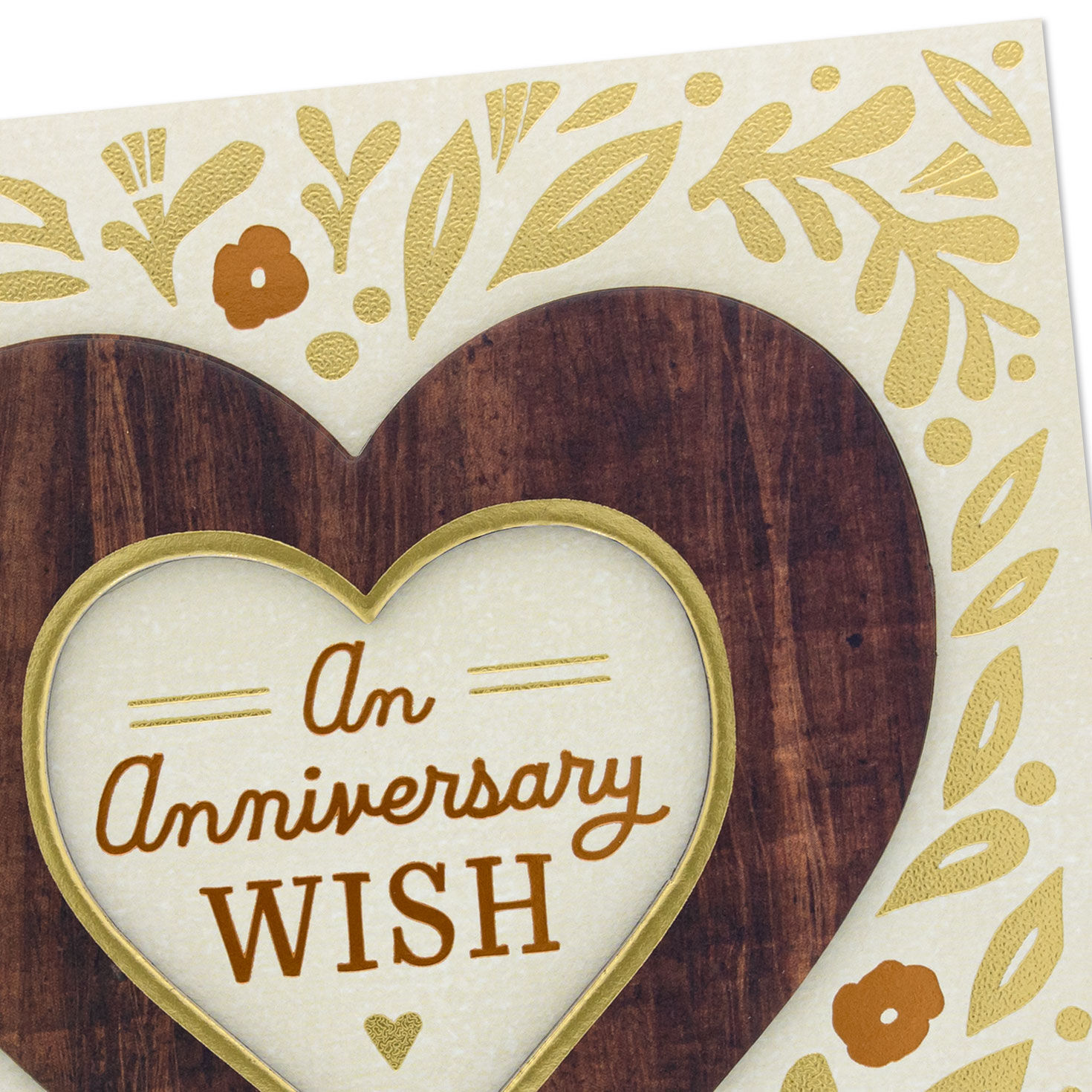 Wooden Heart Photo Frame Magnet Anniversary Card Card Front Detail image number 5
